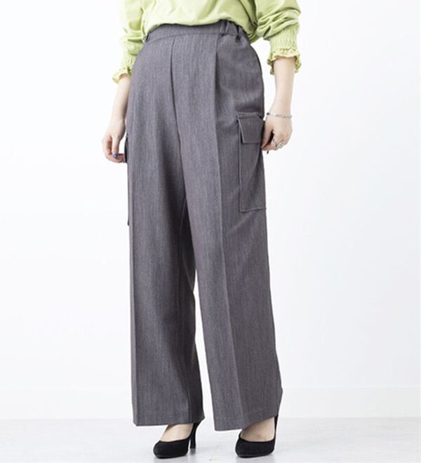 BELLUNA（ベルーナ）の「きれい見え素材ベイカーパンツ（フルレングスパンツ）」｜グレー