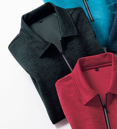 「アクティブハーフジップポロ（メンズポロシャツ）」