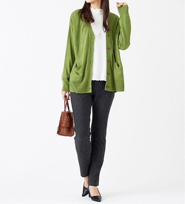 BELLUNA（ベルーナ）の「ウエストらくらく！ふっくら裏起毛ストレッチパンツ（フルレングスパンツ）」｜詳細画像