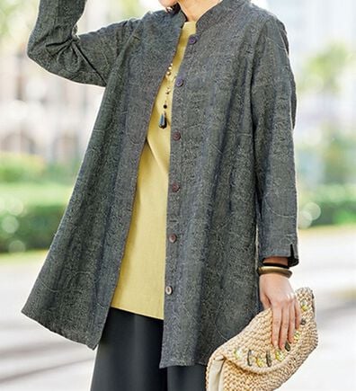 BELLUNA（ベルーナ）の「インド綿ジャカードジャケット（シャツ）」