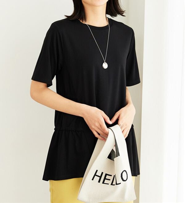 BELLUNA（ベルーナ）の「ひんやり！サイドギャザー使いチュニック（チュニック）」｜詳細画像