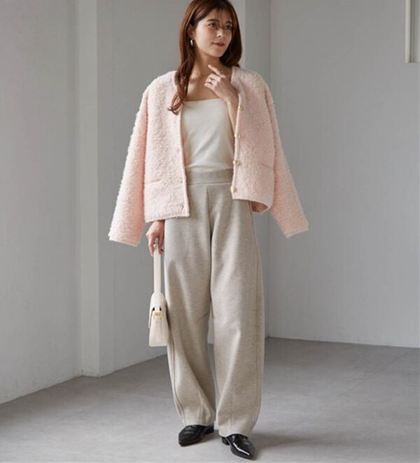 RANAN（ラナン）の「フェイクウールバレルレッグカーブパンツ（フルレングスパンツ）」｜詳細画像