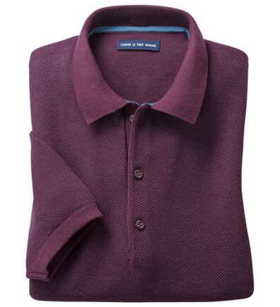 「＜コムルヴァン・オム＞大人の逸品！ざっくり編みのニットポロシャツ（メンズシャツ）」