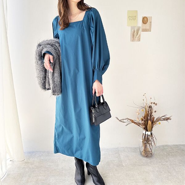 GeeRA（ジーラ）の「スクエアネックロングワンピース（ロングワンピース）」｜詳細画像