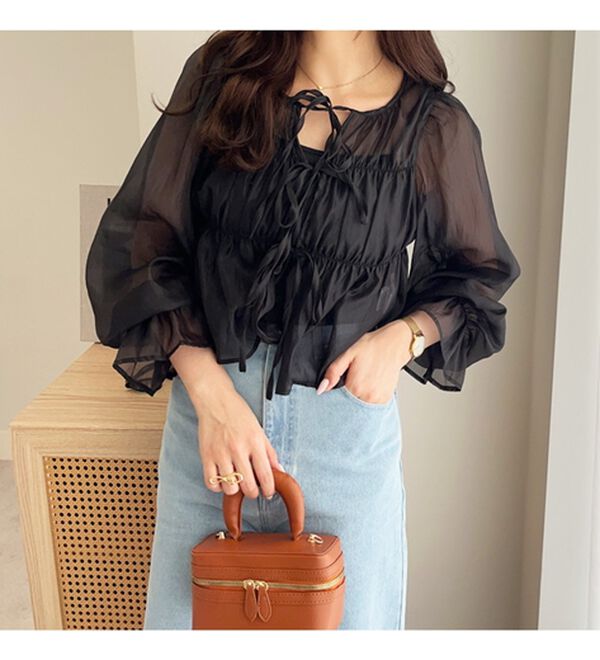 GeeRA（ジーラ）の「オーガンジーシアーブラウス（ブラウス）」｜詳細画像