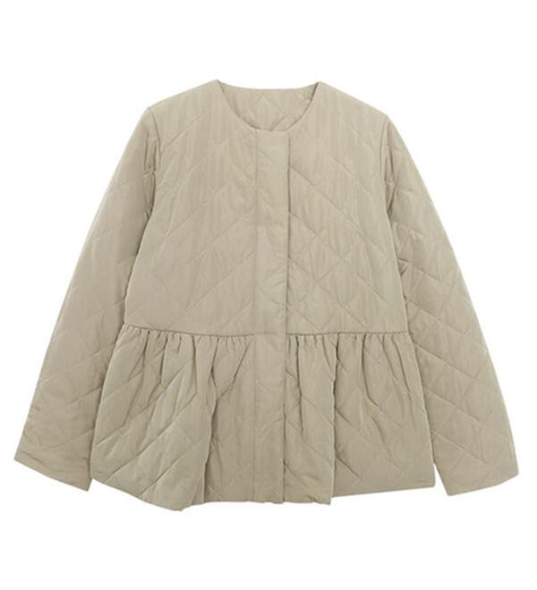 Pierrot（ピエロ）の「ノーカラーフレアキルティングブルゾン（ブルゾン）」｜詳細画像