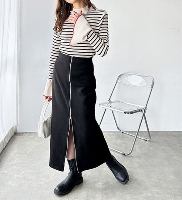 GeeRA（ジーラ）の「オープンファスナーストレートスカート（ロングスカート）」｜詳細画像