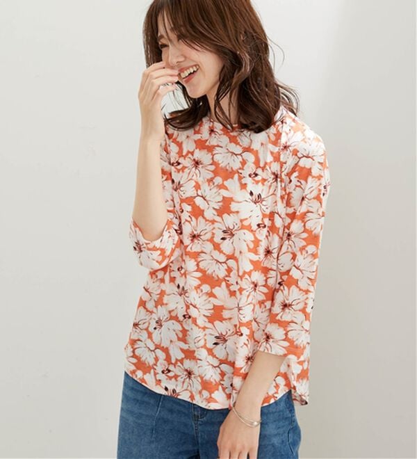BELLUNA（ベルーナ）の「【接触冷感】冷感プリント７分袖プルオーバー（カットソー）」｜詳細画像