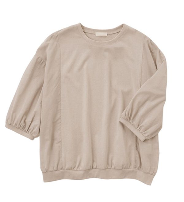 Viola e Viola（ヴィオラ エ ヴィオラ）の「異素材切替７分袖ゆるプルオーバー（カットソー）」｜詳細画像