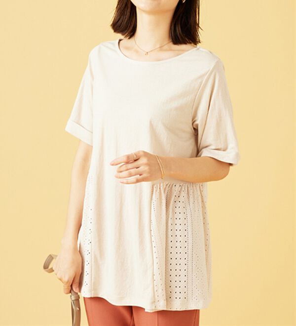 BELLUNA（ベルーナ）の「ヒンヤリ！サイドレース切替チュニック（チュニック）」｜詳細画像