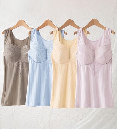 「【４色組】【やわもちフィット】素肌綿１００％ブラキャミ（肌着・インナーウェア）」