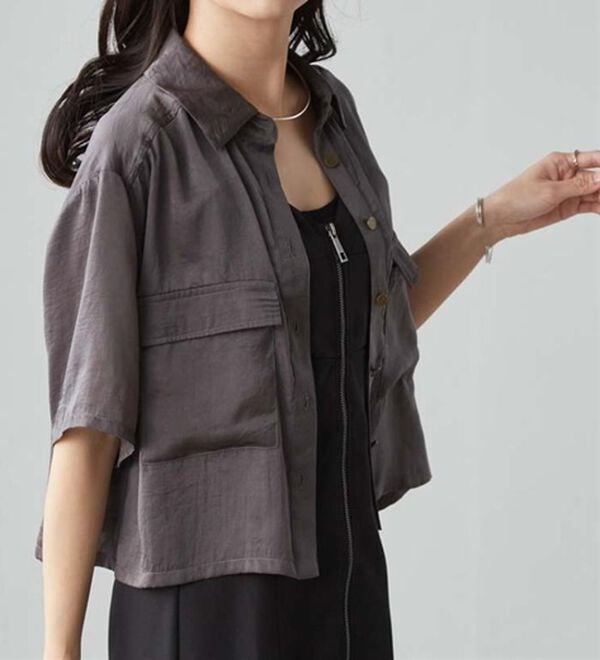 RANAN（ラナン）の「ダブルポケットショートシャツ（シャツ）」｜詳細画像