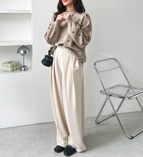 GeeRA（ジーラ）の「ドット柄ニットプルオーバー（ニット・セーター）」｜詳細画像