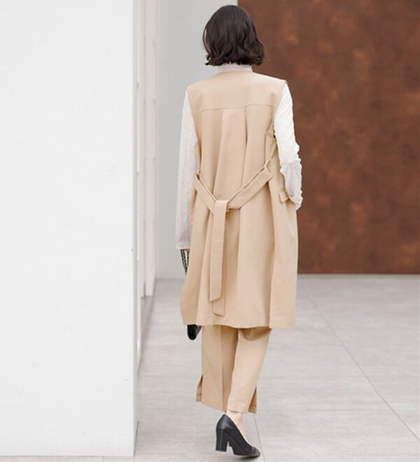 GeeRA（ジーラ）の「【２点セット】ロングジレセットアップスーツ（パンツスーツ）」｜詳細画像