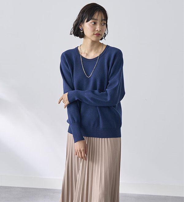 BELLUNA（ベルーナ）の「トレーナー感覚！きれいめカジュアルさんのためのニットトレーナー（ニット・セーター）」｜詳細画像