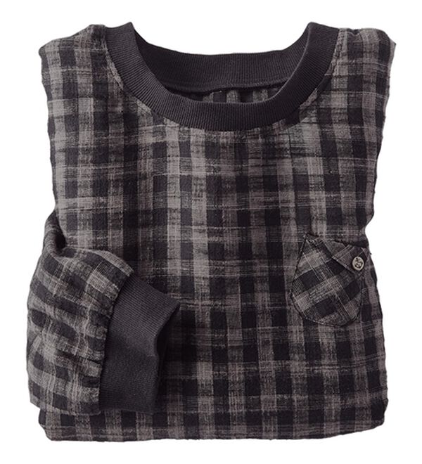 BELLUNA（ベルーナ）の「スラブ素材リブ使いブラウス（ブラウス）」｜モノトーン系チェック