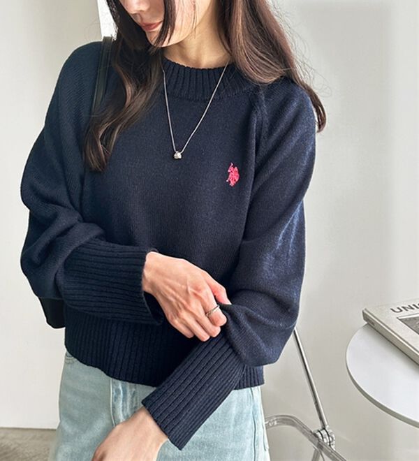 GeeRA（ジーラ）の「【ＵＳ．ＰＯＬＯ　ＡＳＳＮ】ショート丈ニット（ニット・セーター）」｜詳細画像