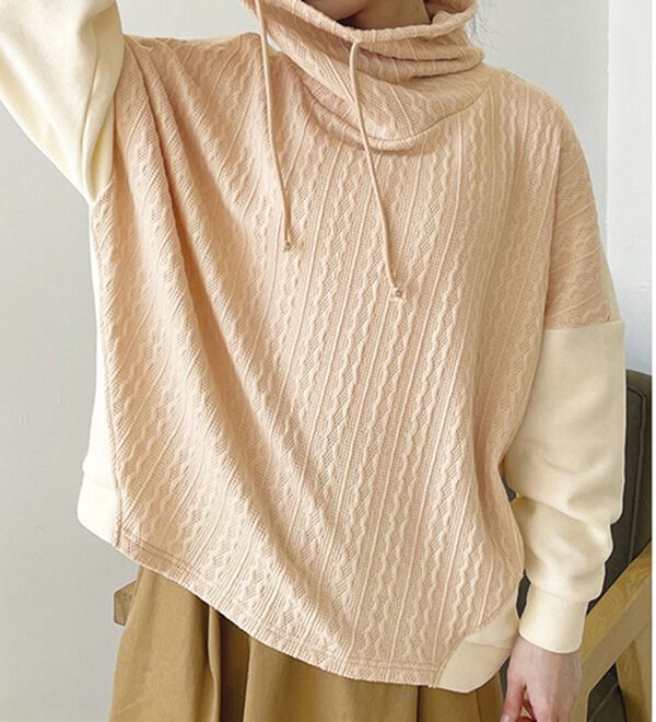 RANAN（ラナン）の「異素材切替プルオーバー（カットソー）」｜アイボリー系