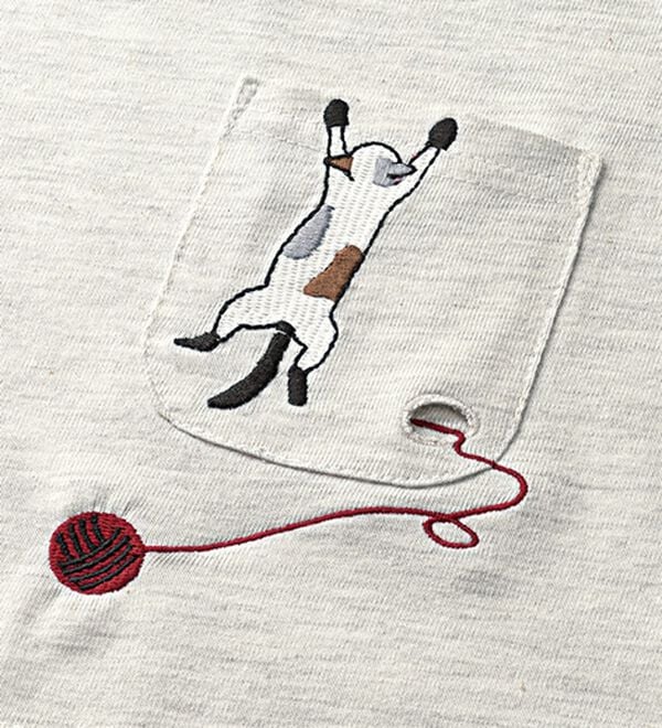 BELLUNA（ベルーナ）の「ネコ刺しゅうビッグプルオーバー（カットソー）」｜詳細画像