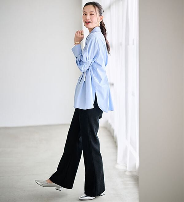 RANAN（ラナン）の「あったか裏ベロアニットコールフレアパンツ（フルレングスパンツ）」｜詳細画像