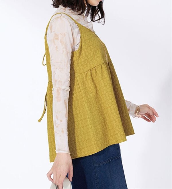 BELLUNA（ベルーナ）の「ジャカード素材バックリボンビスチェ（タンクトップ・キャミソール）」｜詳細画像