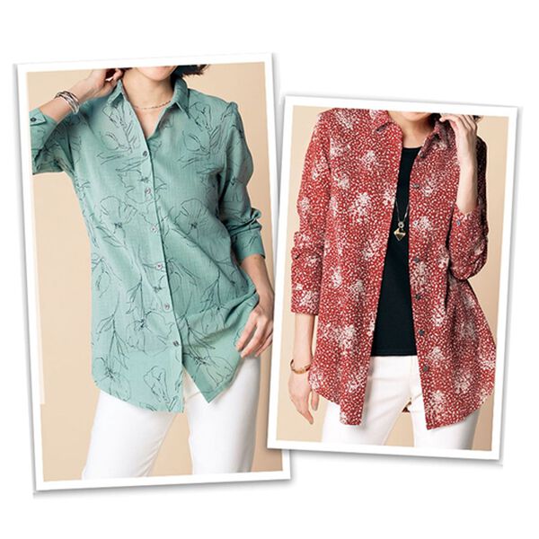 BELLUNA（ベルーナ）の「コットンリネンプリントロングシャツ（シャツ）」｜詳細画像