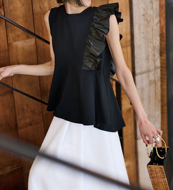 RANAN（ラナン）の「ひんやり！フリルデザインペプラムＴシャツ（Tシャツ）」｜詳細画像