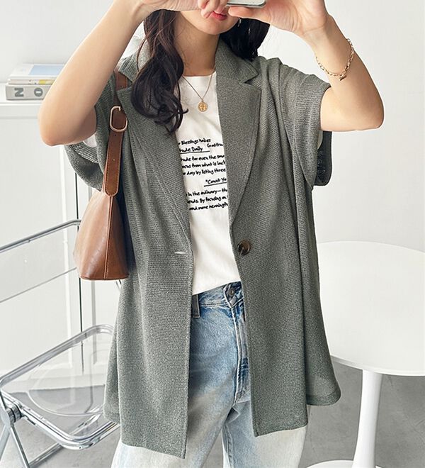 GeeRA（ジーラ）の「シャツ感覚で着られるメッシュジャケット（テーラードジャケット）」｜詳細画像