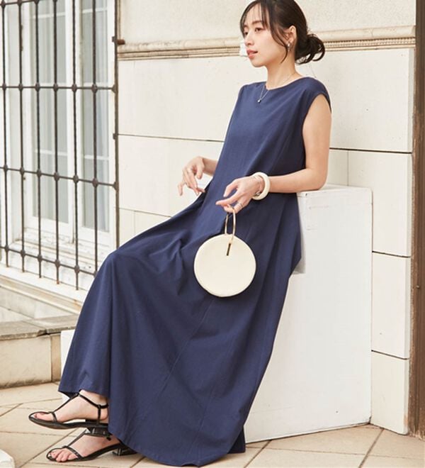 RANAN（ラナン）の「綿１００％フレアーロングワンピース（ロングワンピース）」｜詳細画像