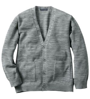 「＜コムルヴァン・オム＞サマーメランジ涼やかカーディガン（メンズカーディガン）」｜メランジグレー