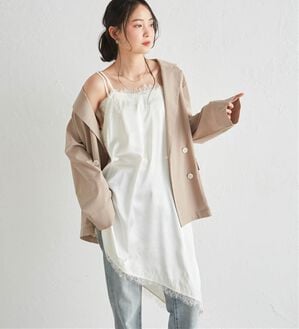 RANAN（ラナン）の「アシメレースサテンチュニック（チュニック）」｜アイボリー