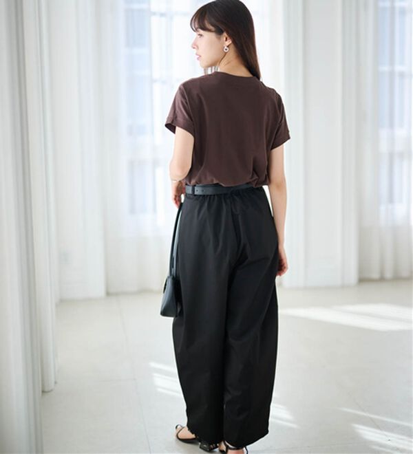 RANAN（ラナン）の「【選べる袖丈】【ひんやり・ＵＶ】＜BC＞綿100％プチハイネックＴシャツ（カットソー）」｜詳細画像