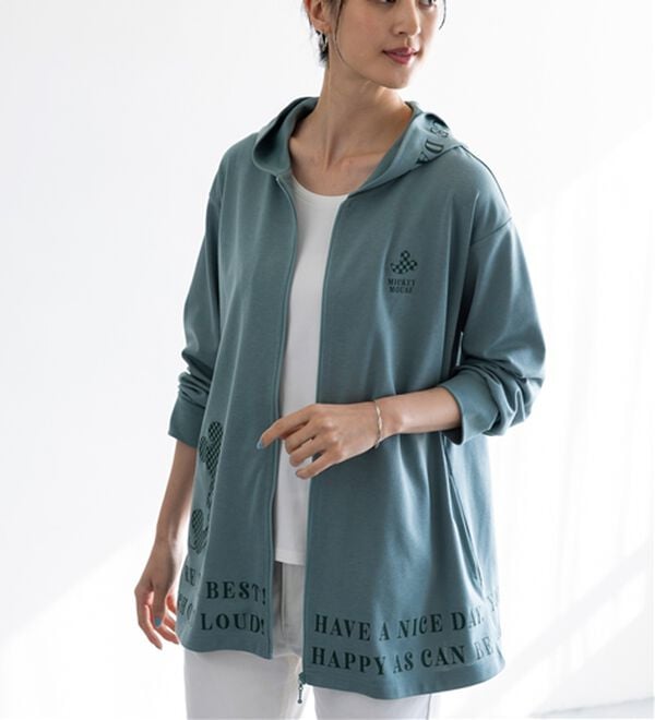 BELLUNA（ベルーナ）の「＜Ｄｉｓｎｅｙ＞【ミッキー】ロゴプリント裏メッシュパーカー（パーカー）」｜詳細画像