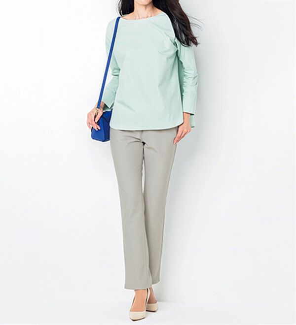 VINNO（ヴィノ）の「＜日本製＞美のフィット裏起毛サーモパンツ（ストレート）（フルレングスパンツ）」｜詳細画像