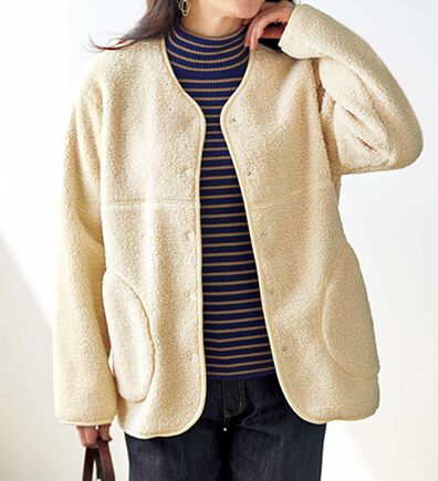 BELLUNA（ベルーナ）の「裏フリースであったか！プードルボアジャケット（その他ジャケット）」