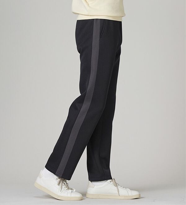 「＜シンプル＆プラス＞裏起毛暖かラインパンツ（メンズフルレングスパンツ）」｜詳細画像