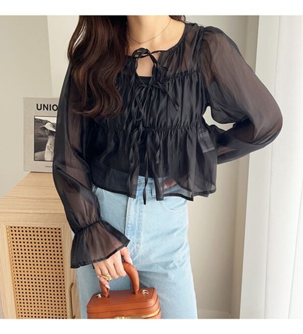 GeeRA（ジーラ）の「オーガンジーシアーブラウス（ブラウス）」｜詳細画像