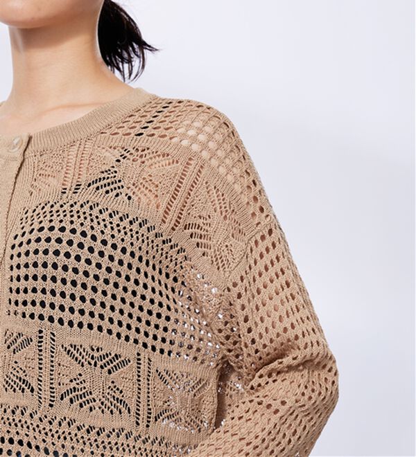 BELLUNA（ベルーナ）の「透かし編ニットカーディガン（ニットカーディガン）」｜詳細画像