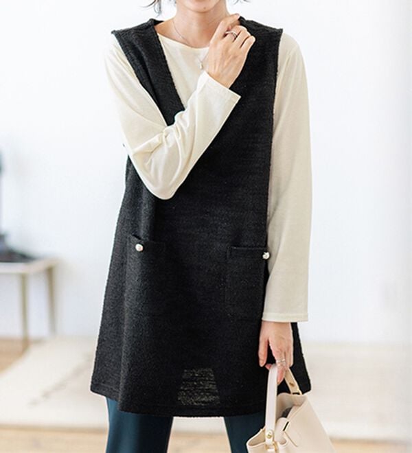 BELLUNA（ベルーナ）の「ジャカード素材ジャンスカアンサンブル（アンサンブル）」｜詳細画像