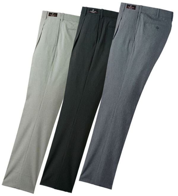 「【３本組】＜コムルヴァン・オム＞裾上げ済夏のモノトーンスラックス（メンズフルレングスパンツ）」｜3本組