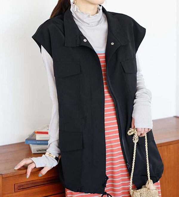 GeeRA（ジーラ）の「スタンドカラーミリタリーベスト（ベスト）」｜詳細画像