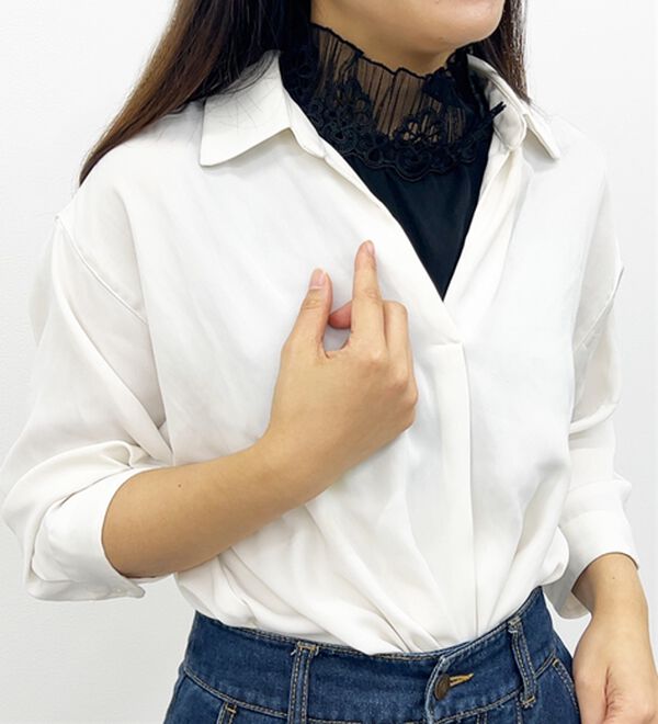 BELLUNA（ベルーナ）の「ゴワつかず首隠し！エレガントロング付け衿（その他ファッション小物）」｜詳細画像