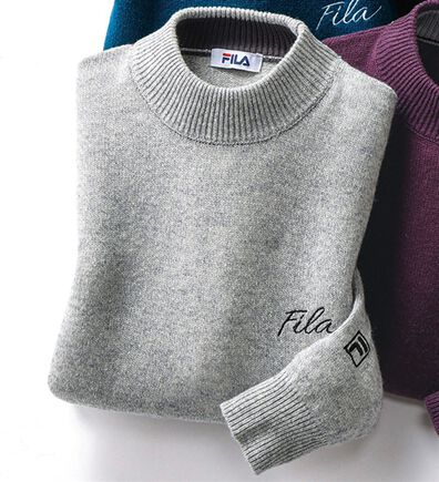 「＜フィラ＞洗えるウール１００％ハイネックセーター（メンズニット・セーター）」