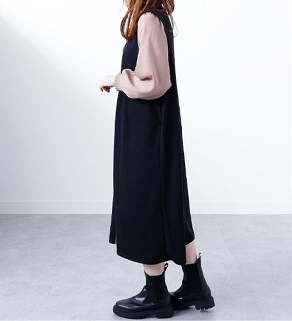 BELLUNA（ベルーナ）の「袖切替デザインハイネックワンピース（カットソーワンピース）」｜詳細画像