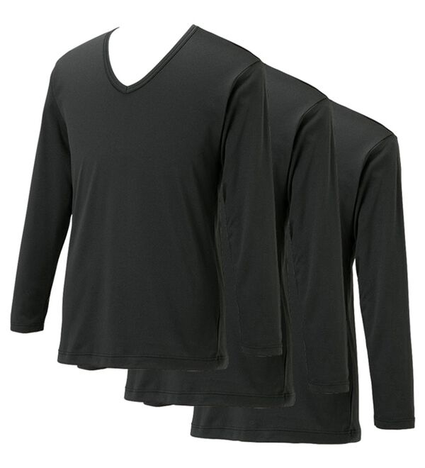 「【３枚組】サーモケア（Ｒ）綿混裏起毛インナー（メンズ肌着・インナーウェア）」｜詳細画像