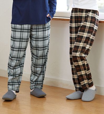 「【３本組】綿１００％ふんわり起毛パジャマパンツ（メンズルームウェア）」