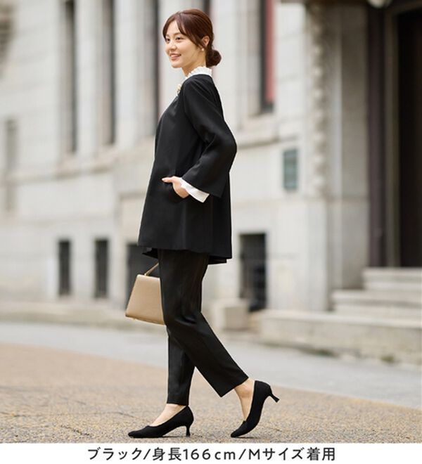 alotta（アロッタ）の「【３点セット】洗える！Ａラインロングジャケットスーツ（パンツスーツ）」｜詳細画像