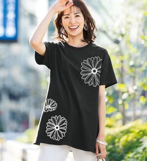 BELLUNA（ベルーナ）の「ひんやリッチコットン大人のおしゃれプリントチュニック（チュニック）」｜詳細画像