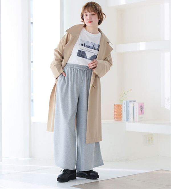 A HAPPY MARILYN（アハッピーマリリン）の「【Ｌ～８Ｌ】選べる身長別＆デザイン　ゆるっと楽ちん　ミニ裏毛　フレアスカート＆ワイドパンツ（ワイドパンツ・ガウチョ）」｜詳細画像