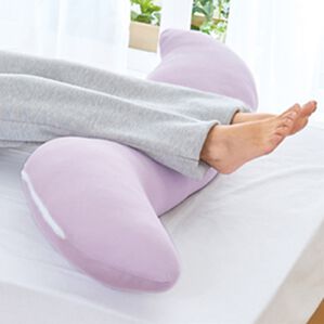 「癒しのふんわりＳ字抱き枕（枕）」｜綿ニットパープル